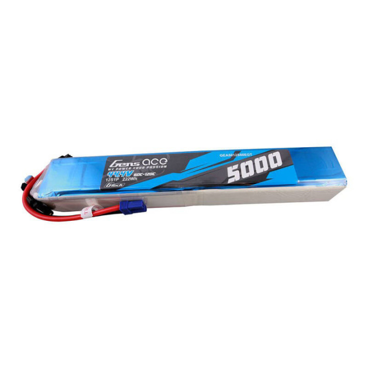 Gens ace G-Tech 5000mAh 60/120C 44.4V 12S1P LiPo Battery Pack with EC5 Plug GEA5012S60EGT