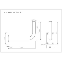 Brand UCHWYT-M30 Wall Mounted Antenna Bracket 30 cm Outdoor