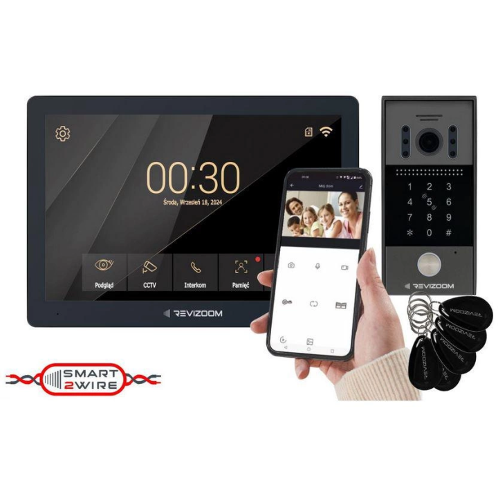 Revizoom RM-T203HD black – video intercom kit with RC-212HD-CK1 camera
