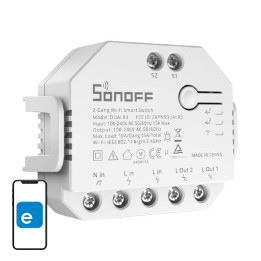 Sonoff Dual (R3) 2-канальное интеллектуальное реле Wi-Fi с измерителем мощности и режимом рольставни