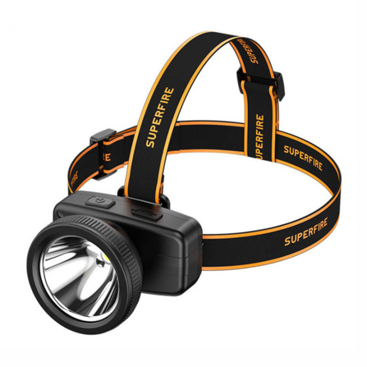 Superfire HL55 Headlamp, 150 lm, USB-C, 4 Modes, 270 m Range