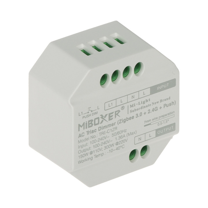 MiBOXER TRI-C1ZR Zigbee Smart LED Controller 230V AC for RGB/CCT Strips