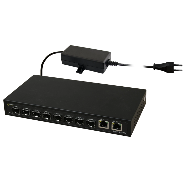 Przełącznik optyczny Pulsar SFG10F8 (8 × SFP, 2 × RJ45)
