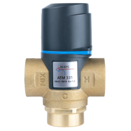 AFRISO ATM 331 – thermostatic mixing valve, DN20, Rp 3/4", 20–43°C, Kvs 1,6 m³/h