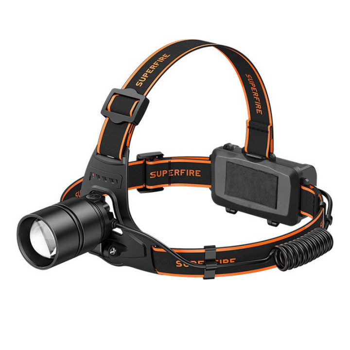 Superfire HL71 Headlamp Flashlight, 500 lm, USB Rechargeable, 5 Modes