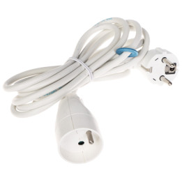 PS-3X1.0-3M/W Power Strip with Earthing 3 Outlets 3m Cable 16A 230V Type F Schuko White