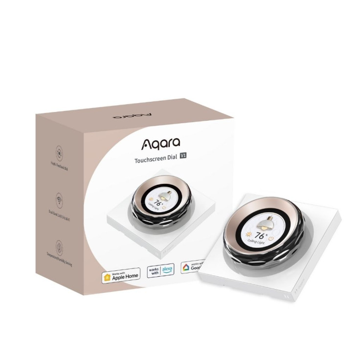 Aqara Touchscreen Dial V1 EU умный настенный выключатель – Wi-Fi/Zigbee/Z-Wave/Thread/Matter, 230V, 8A, белый