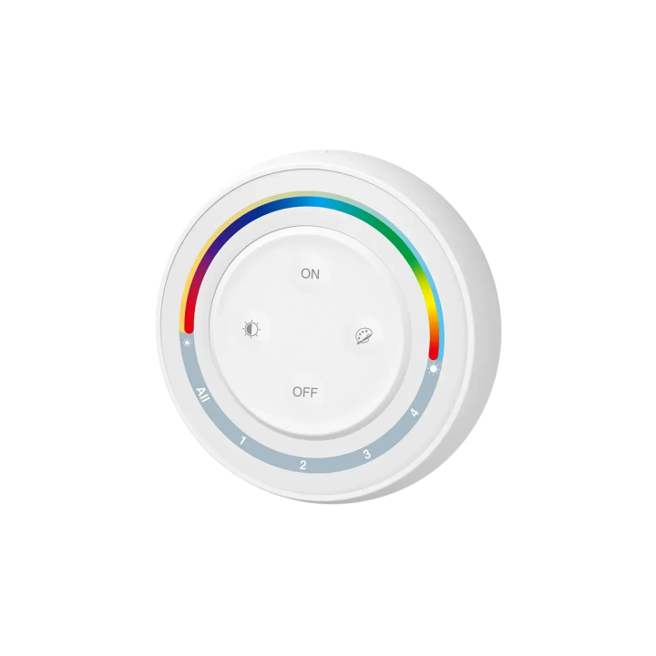 Wall mounted controller RGB+CCT Round 4-zone 2xAAA S2-W+