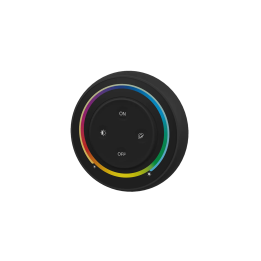 Wall mounted controller RGB+CCT Round 1-zone 2xAAA Black S2-B