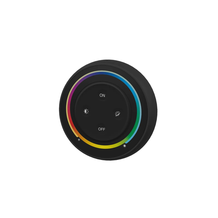 Wall mounted controller RGB+CCT Round 1-zone 2xAAA Black S2-B