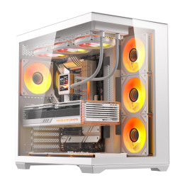 DarkFlash C280 White Computer Case + 7 Fans