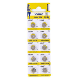 Vinnic L936F / AG9 1.5V 56mAh Alkaline pulksteņa baterijas 10 gab.