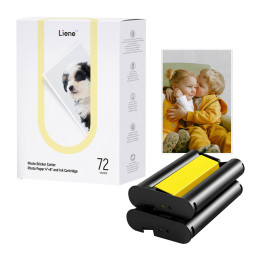 Liene PixCut 4x6" Photo Paper 72 Sheets + 2 Ink Cartridges PR001-65009