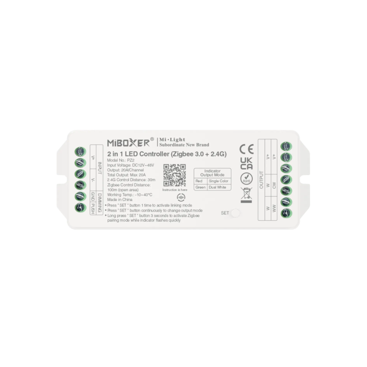 2-in-1 CCT Controller 12–48V 20A Zigbee 3.0 + 2.4G PZ2
