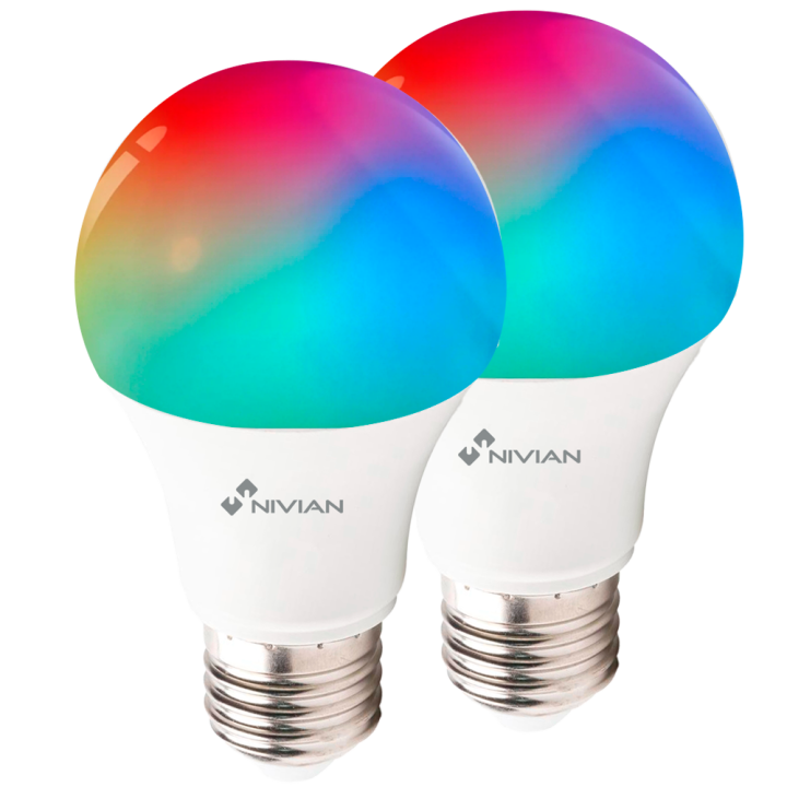 NIVIAN RETAIL 2XNVS-BULB-RGBW-9E27-W Smart RGBW LED Bulb E27