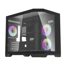 darkFlash FT418 Black Computer Case + 6 aRGB Fans