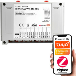 8-канальный контроллер без напряжения 8x10A ZigBee TUYA
