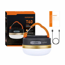 Superfire T60 Camping Lamp, 2.5W, 1000mAh