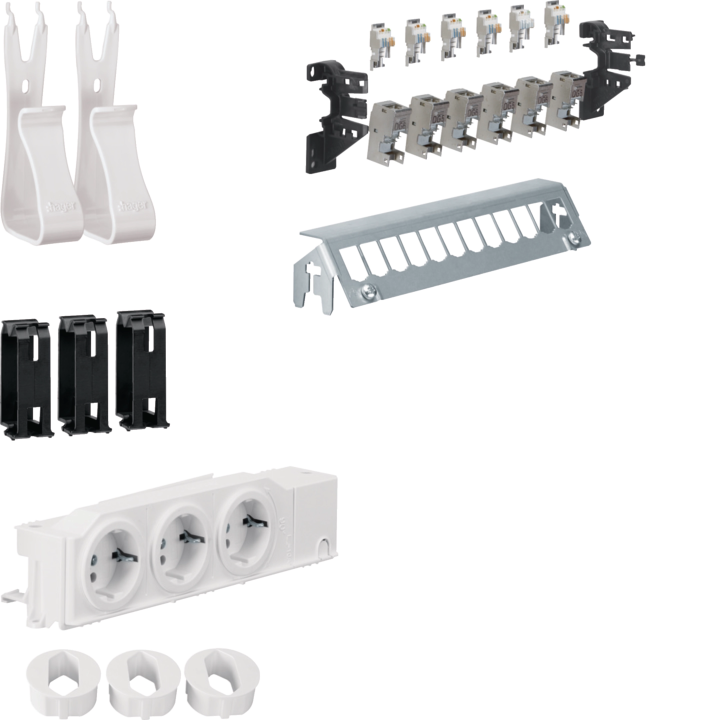 Hager UM00M1 Multimedia Kit with 3x Socket Outlet