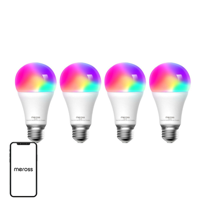 Meross MSL120 WiFi Smart LED Light Bulb (HomeKit) – 4-Pack