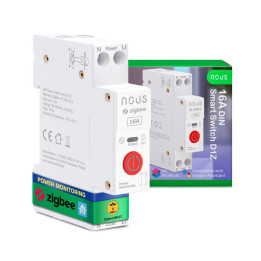 Nous D1Z - DIN-совместимый интеллектуальный релейный модуль Tuya Zigbee, 16А