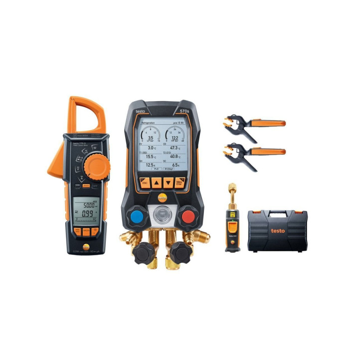 Smart digital manifold kit Testo 570s with wireless vacuum and clamp probes