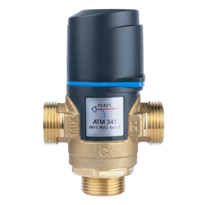 AFRISO ATM 341 – thermostatic mixing valve, DN15, G 3/4", 20–43°C, Kvs 1,6