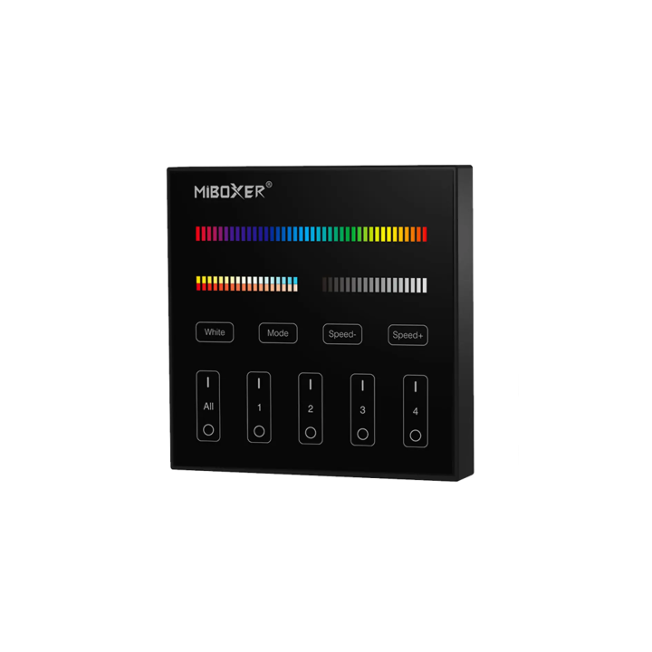 Wall mounted controller RGB+CCT 4-zone, black 2xAAA B4B