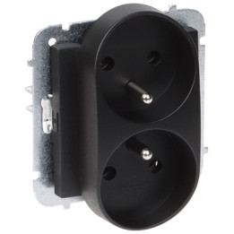 Elektro-Plast SANTRA/4143-19/EPN Double Wall Socket 16A 230V Schuko Type F White