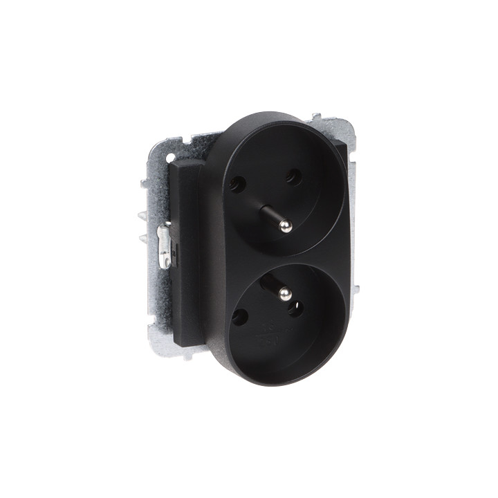 Elektro-Plast SANTRA/4143-19/EPN Double Wall Socket 16A 230V Schuko Type F White