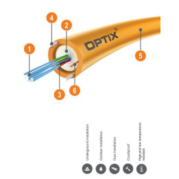 Kabel OPTIX DAC Z-XOTKtcd 4x9/125 ITU-T G.652D 1,2kN