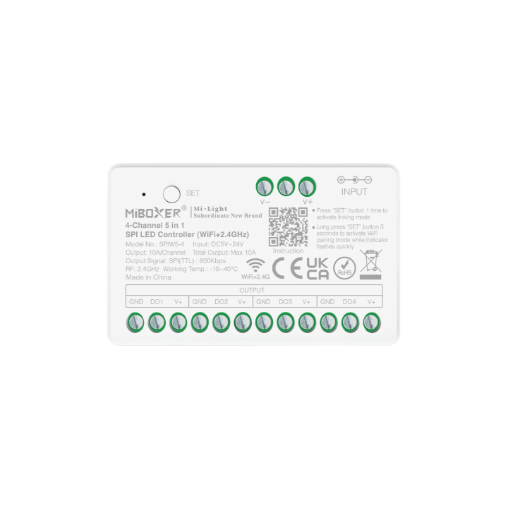 5in1 RGB+CCT SPI LED Controller WiFi+2.4G SPIW5-4