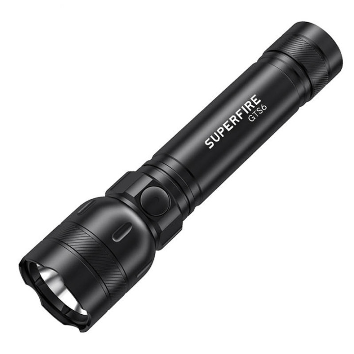 Superfire GTS6 Flashlight, 360 lm, USB-C, 7W, 5 Modes, 150m