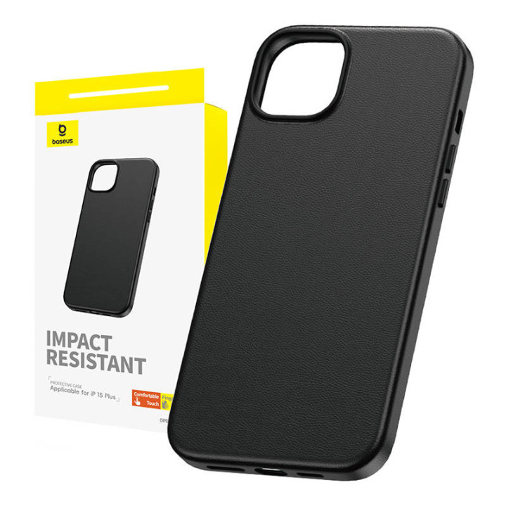 Baseus Fauxther Series Phone Case for iPhone 15 Plus (Black) P60157304113-02