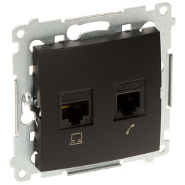 KONTAKT Simon D5T.01/49-SIMON54 RJ-45 + RJ-12 Wall Socket, White