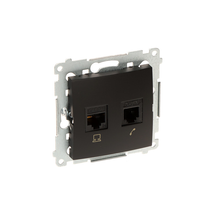 KONTAKT Simon D5T.01/49-SIMON54 RJ-45 + RJ-12 Wall Socket, White