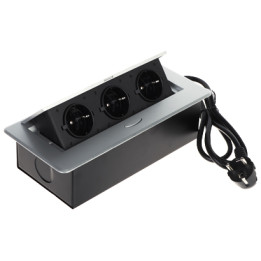 FPS-3S/CABLE Power Strip with 3 Outlets - Furniture Mountable, Type E/F