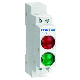 LED INDIKATORS DIN ND9 230V ZAĻŠ/SARK.