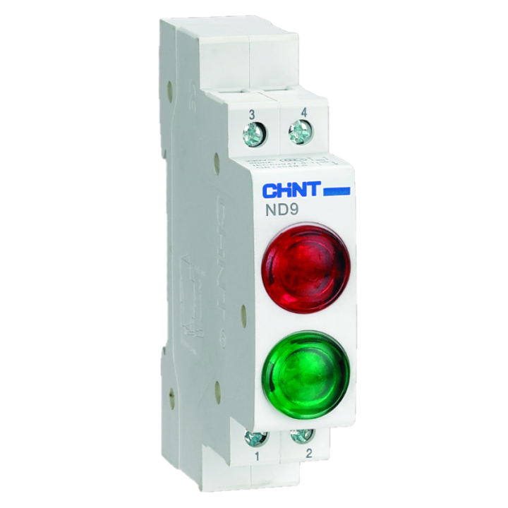 LED INDIKATORS DIN ND9 230V ZAĻŠ/SARK.