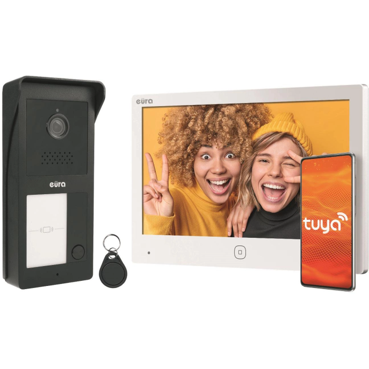 EURA VDP-49A3-2TY white 2-wire video intercom with Tuya function