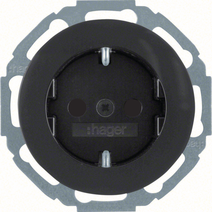 Hager WL3120 RTV-SAT Throughpass Socket - White