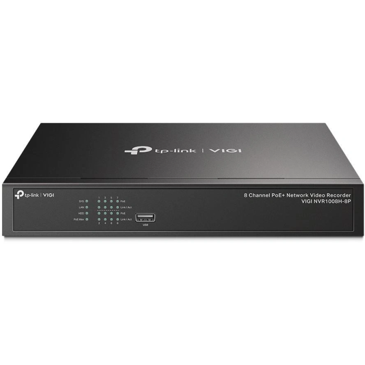 TP-Link VIGI NVR1008H-8P 8-канальный PoE+ сетевой видеорегистратор, 4K/8MP, H.265