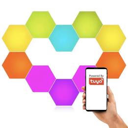 Smart RGBIC Hexagon LED Lights 10-Pack WiFi Tuya