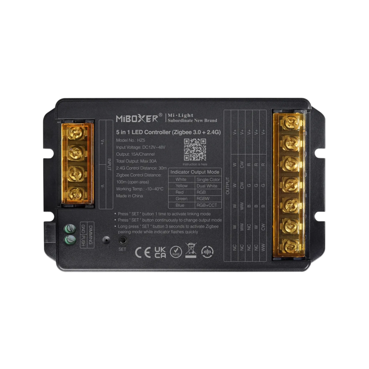 Controller 5in1 RGB+CCT 12-48V 30A Zigbee 3.0 + 2.4G HZ5
