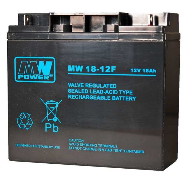 MW 18-12 Standard AGM 12V 18Ah Sealed Lead-Acid Battery (6-9 yr service life)