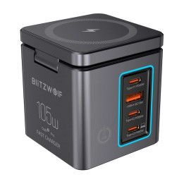 Blitzwolf BW-i113 Max GaN 105W USB-C & USB-A Mains Charger with Wireless Charging