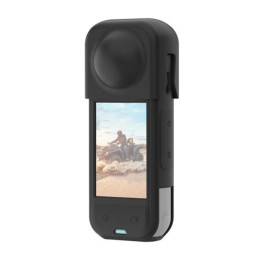 PULUZ Silicone Protective Case with Lens Cover for Insta360 X5 (Black) PU757B