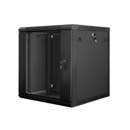 Lanberg 19" wall-mount rack cabinet 12U 600x450 glass door black