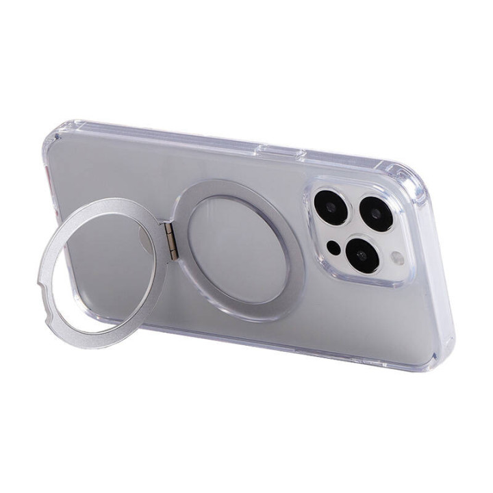 Joyroom JR-BP004 Magnetic Protective Phone Case with Stand for iPhone 15 Pro (Transparent)