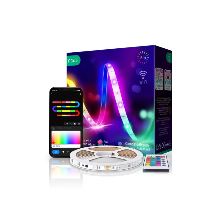 Taśma LED RGB Nous F1 Smart Tuya Wi-Fi, 5 metrów